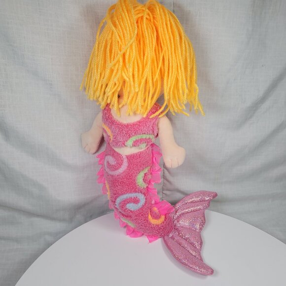 PETTING ZOO PRINCESS MERMAID STUFFED ANIMAL 13’’ PINK PURPLE YELLOW HAIR TOY - Picture 3 of 3